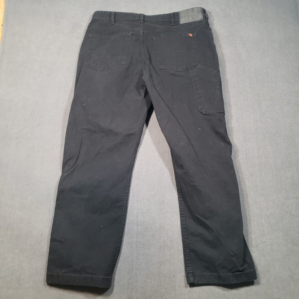 Eddie Bauer Canvas Utility Pant Mens 36x29 Black Workwear Stretch Cotton